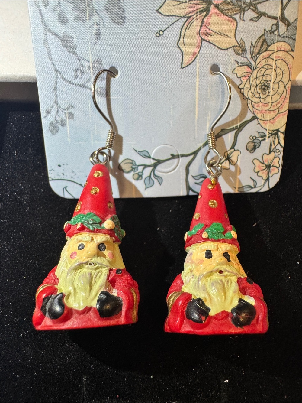 Festive Red Christmas Gnome Drop Earrings - Holiday Home Accents